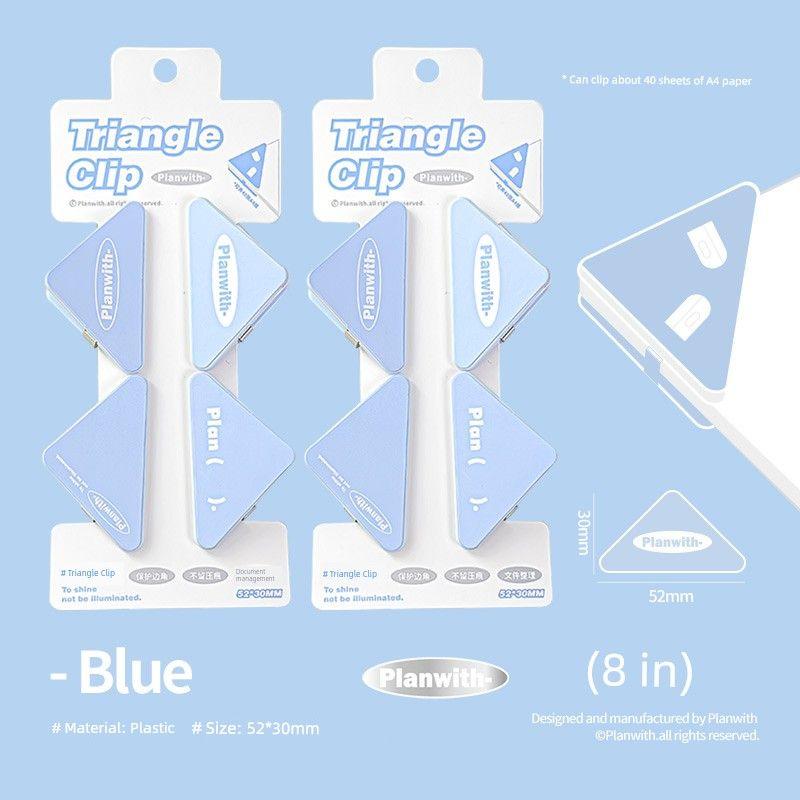 

Многофункциональный треугольный зажим, угловой зажим, офисный, против скручивания, для хранения, удобный гаджет, держатель для файлов, канцелярские товары blue 8 Pack