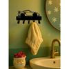 1PC Industrial Black Metal Wall Hook Organizer for Hats Bags Towels Rustic Modern Home Decor