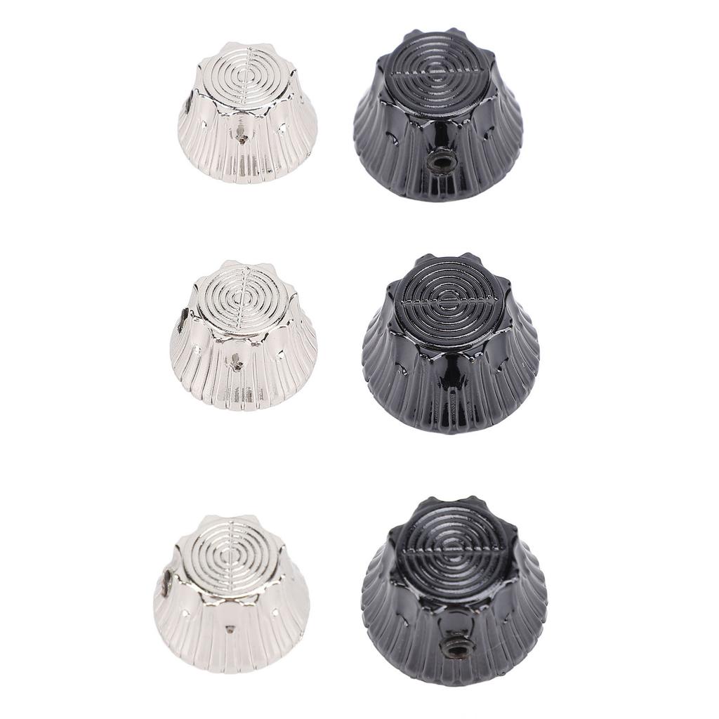 3Pcs Electric Guitar Knobs Metal Potentiometer Dome Top Hat Bell Volume Tone Control with Wrench