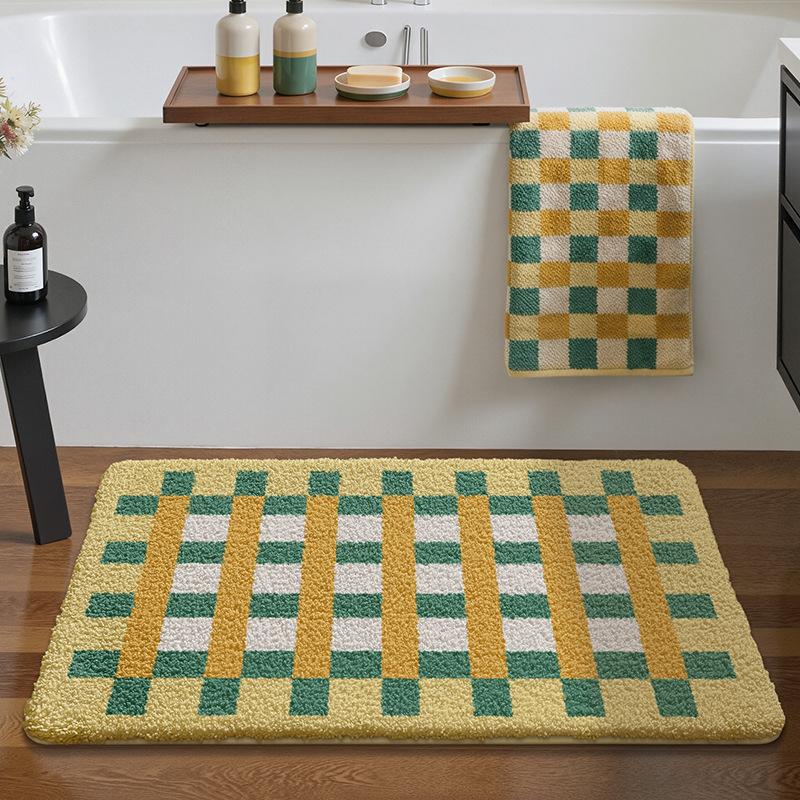 Vintage Pluche Badkamermat Verdikt Absorberend Shaggy Vloerkleed Antislip Zacht Fluweel Badmat voor Toilet Douche Woondecoratie 50x80cm