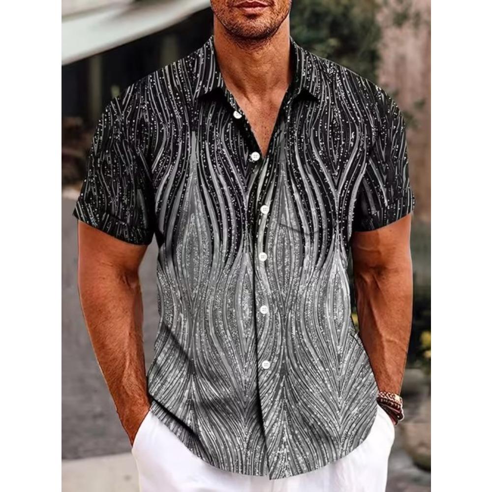 Camicia da uomo con stampa 3D a motivo di palma da cocco Camicia con bottoni Camicia casual Camicia estiva Manica corta Abbigliamento quotidiano per vacanze