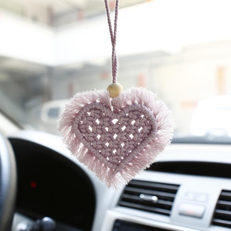 Rearview Mirror Hangings Accessories of Heart-Shaped Car Hangings Ornament Cute Car Accessories for Teens Women