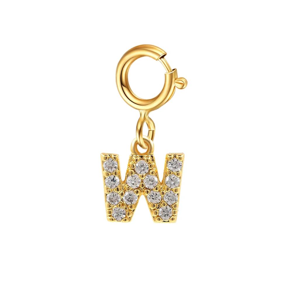 Alphabet Anfangsbuchstabe Anhänger Zirkonia Buchstabenanhänger für Zirkon Herstellung Halskette Ohrring Zirkonia Schlüsselanhänger DIY Zubehör