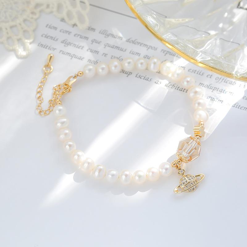 Natural Crystal Bracelet Freshwater Pearl Bracelet Accessories Diamond Planet Accessories Austrian Crystal