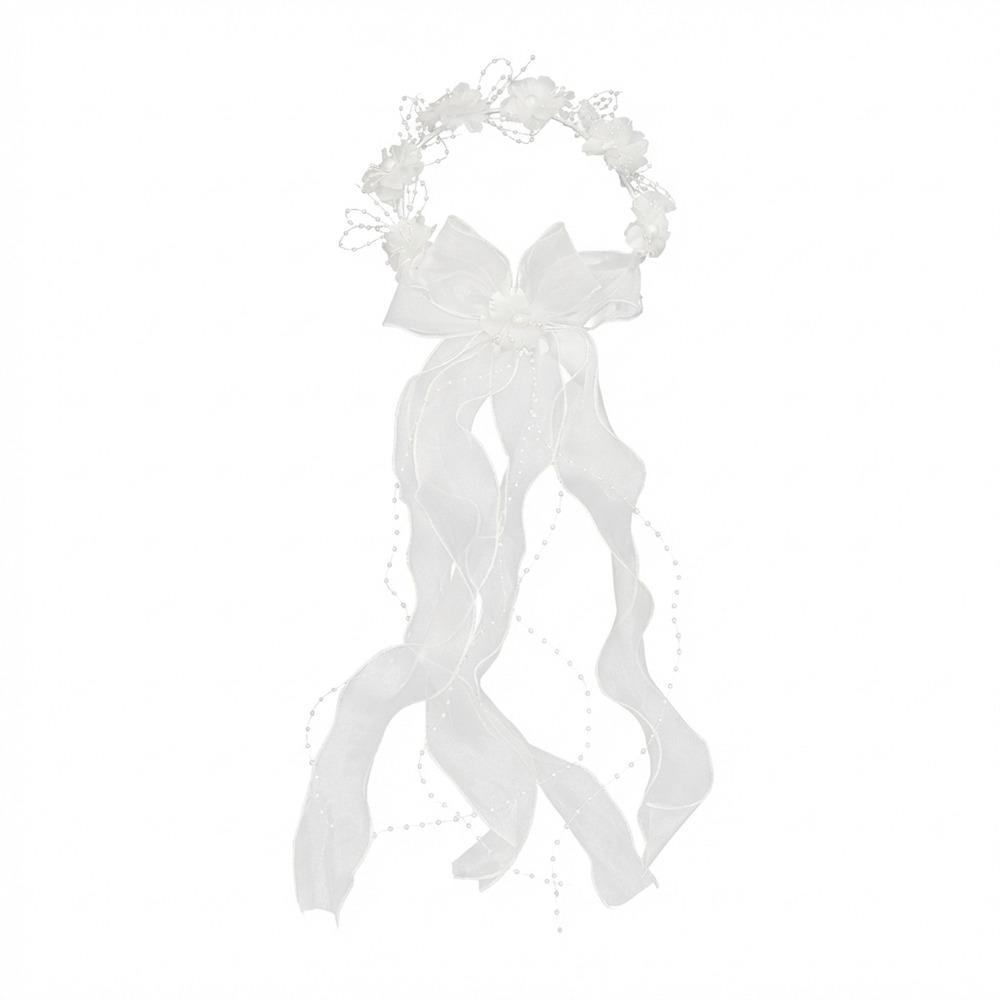 Lightweight Bow Bridal Veil Soft Wedding Bow Headwear Sweet Garland Headband Wedding Party