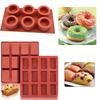 12 Cavity Rectangle and 6 Cavity Round Silicone Baking Molds for Muffins Cakes and Desserts Non Stick Heat Resistant  Bakeware