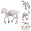 Realistic Pvc Unicorn Model Exquisite European Mythological White Horse Figurine