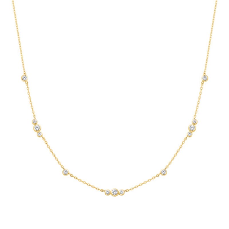 ANIA HAIE Gold Sparkling Bezel Cubic Station 925 Silver Necklace N065-04G