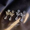Zircon Bow Water Drop Pendant Earrings - Elegant, Personalized Design with a Luxurious Feel.