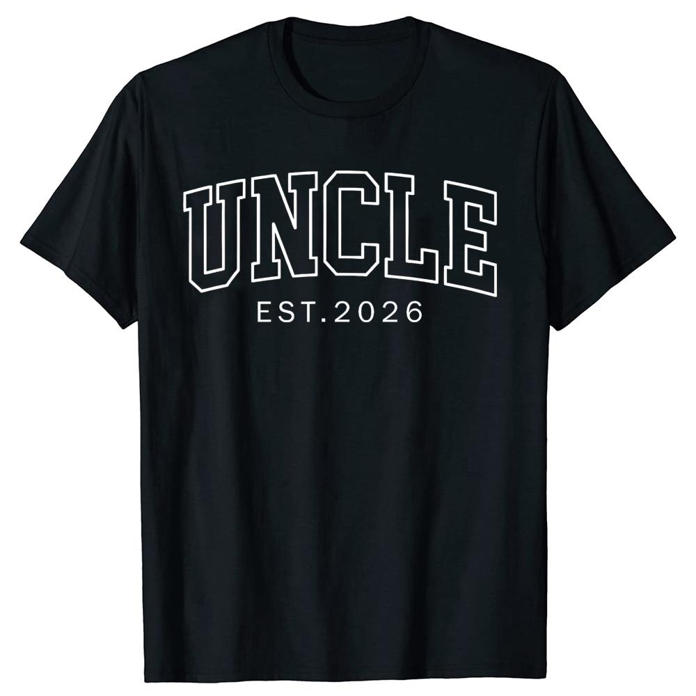 Funny Promoted To Uncle 2026 T-shirts Men Women's Fashion Casual Tshirt 100% Cotton Loose Oversized Father Days T Shirt