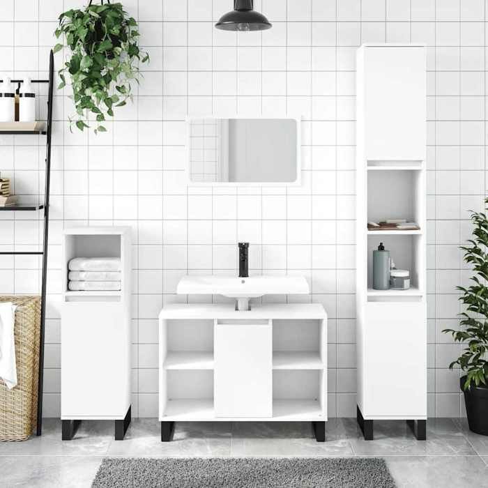 VidaXL Armoire de salle de bain blanc 80x33x60 cm bois d'ingénierie 831636