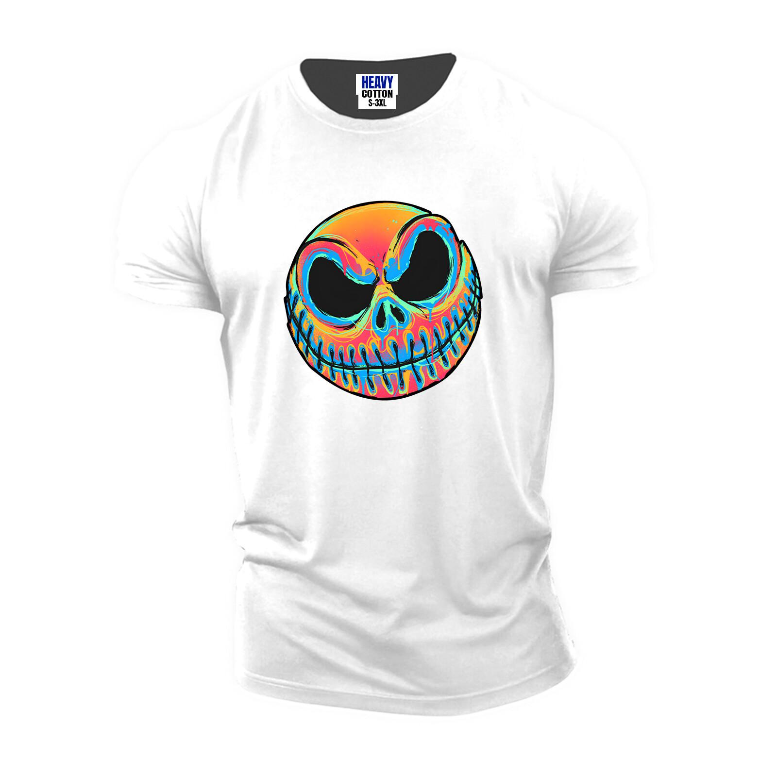 

Multicolor Skull Men s T-Shirt Funny USA Halloween American New Gift Tee S-3XL S разноцветный