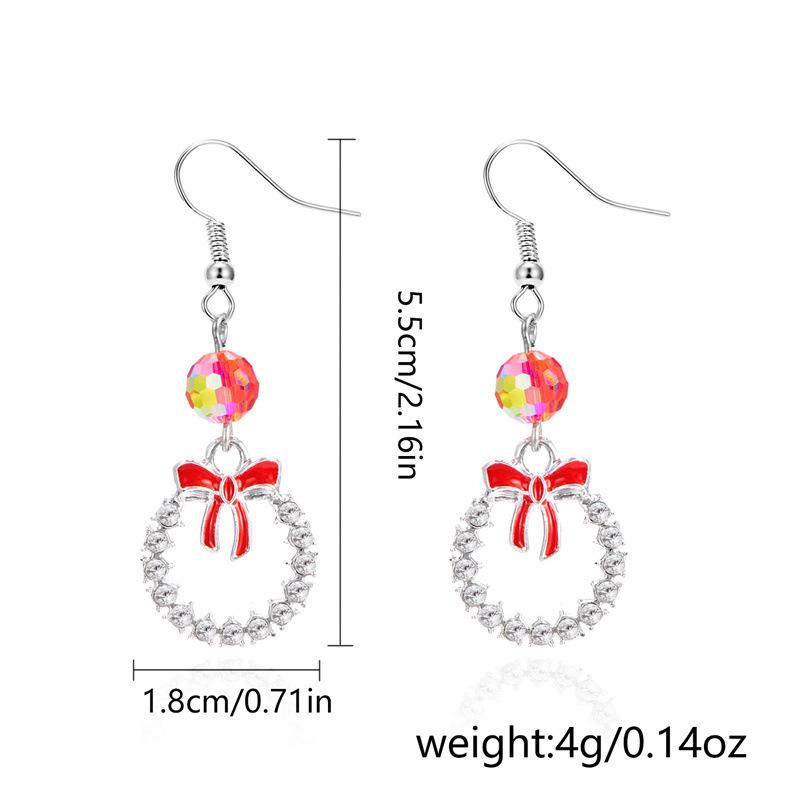 Asymmetrical Rhinestone Santa Claus & Christmas Tree Earrings