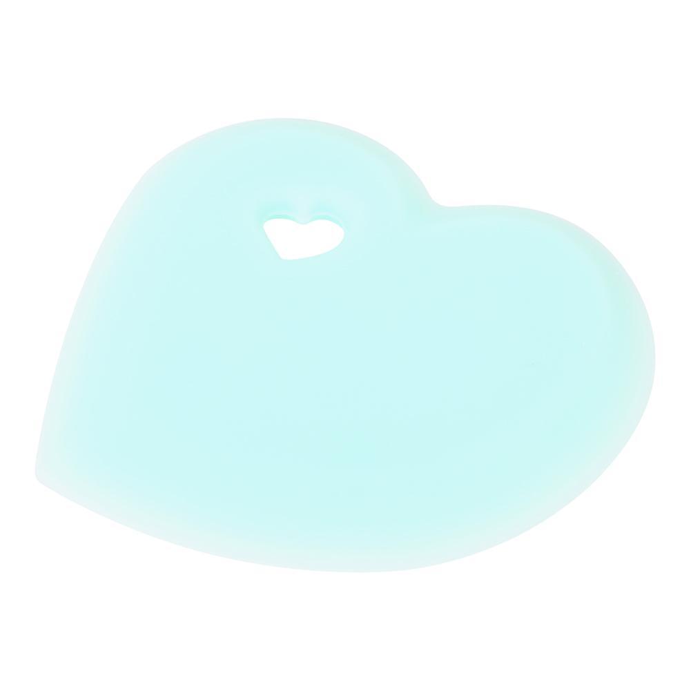 Heart Shape Silicone Baking Spatula Bowl Dough Bread Cookie Pizza Butter Scraper Sky blue