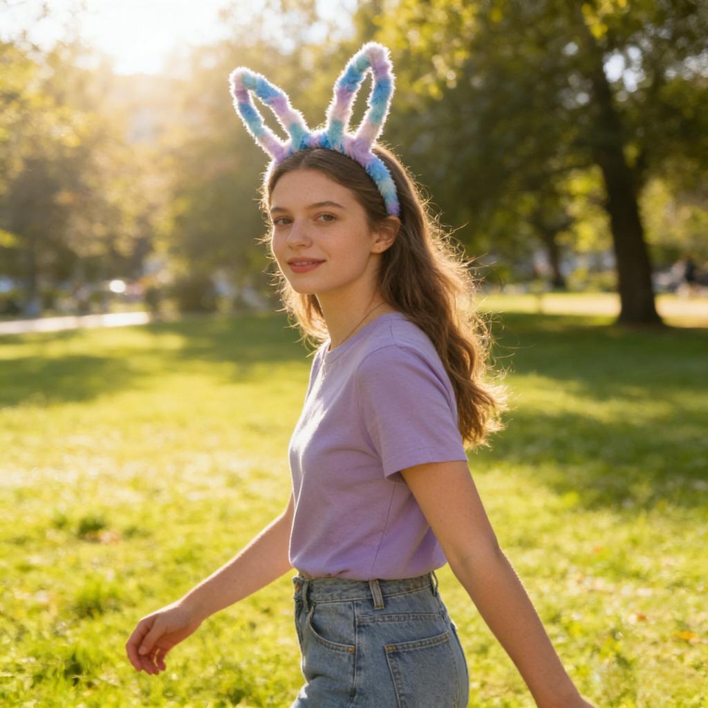 1pc Colorful Easter Bunny Ear Headband, Holiday Decoration Accessory Headband, Suitable for Holiday Gatherings, Hair Accessories