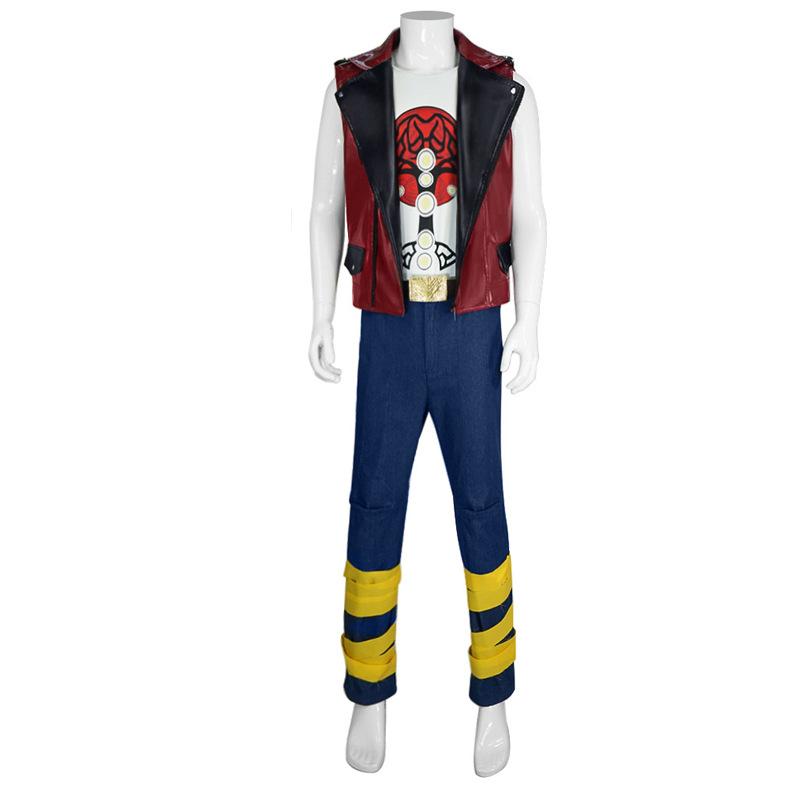 Thor Punk Vest Battle Cosplay Outfit, Thor Love and Thunder Movie Stage Costume