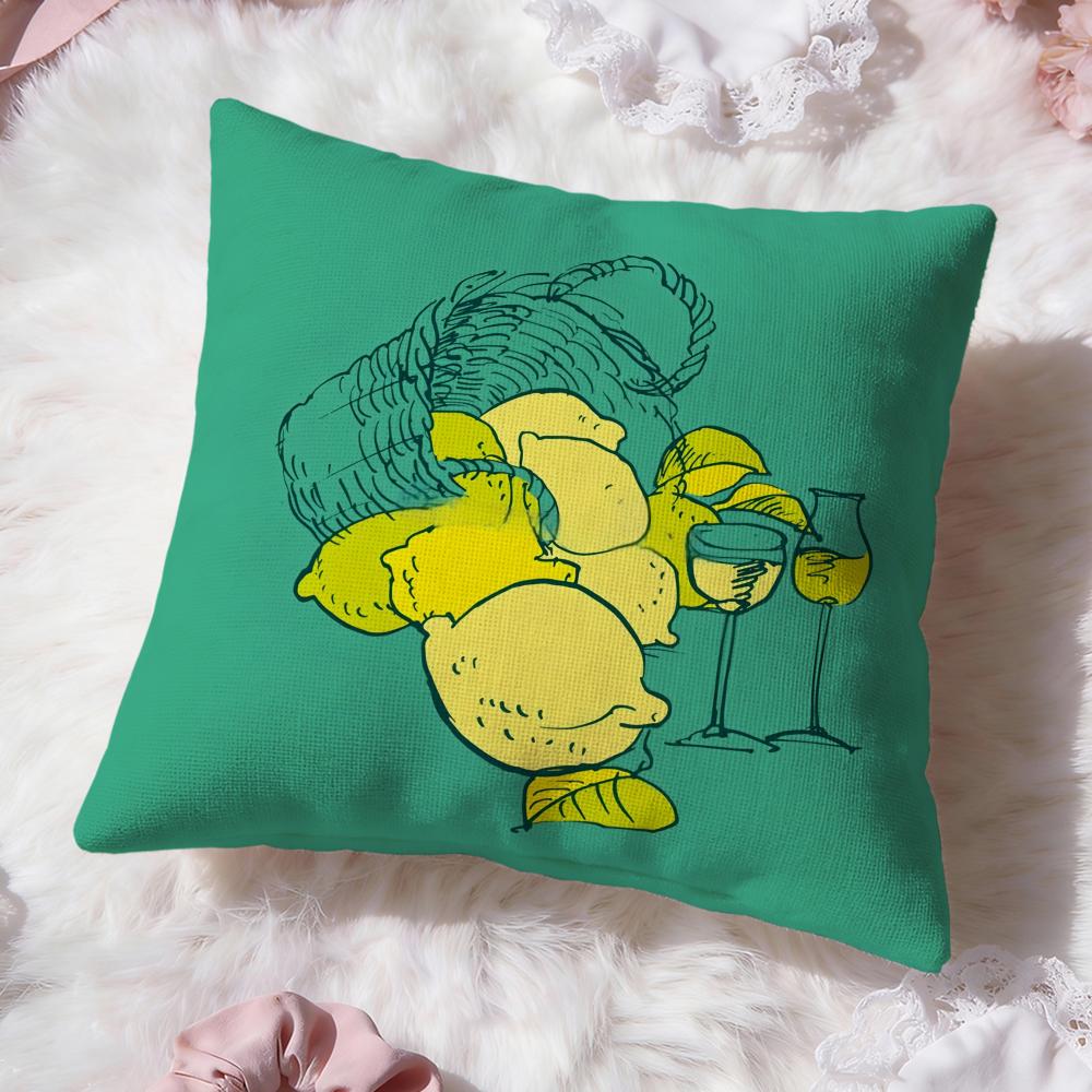 Popular Limoncello Cocktail Cushion Cover Soft Washable Pillow Case Multi-Scene For Couch Bed Travel Office Use
