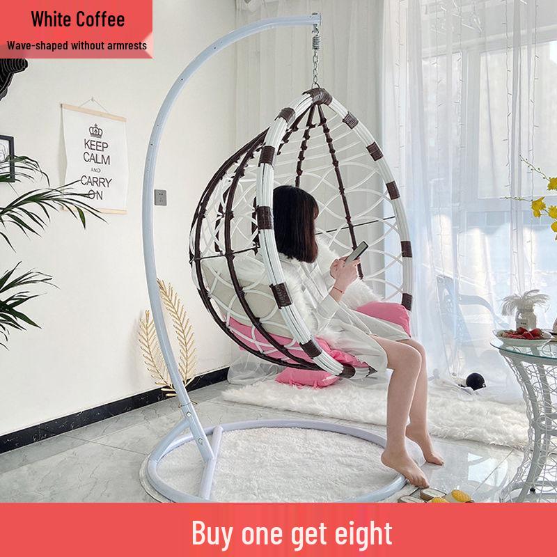 Double Wicker Hanging Basket Chair: Indoor/Outdoor Bird's Nest Swing Chair for Balcony & Leisure