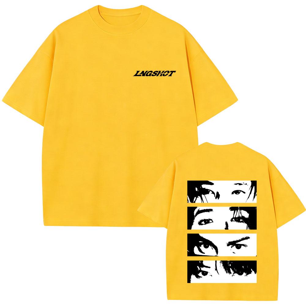 Hot Sale Korean Band Lngshot Eyes Graphic Tshirt Unisex Women Kpop Fashion Trend Streetwear Unisex Casual Oversized T Shirts Tops
