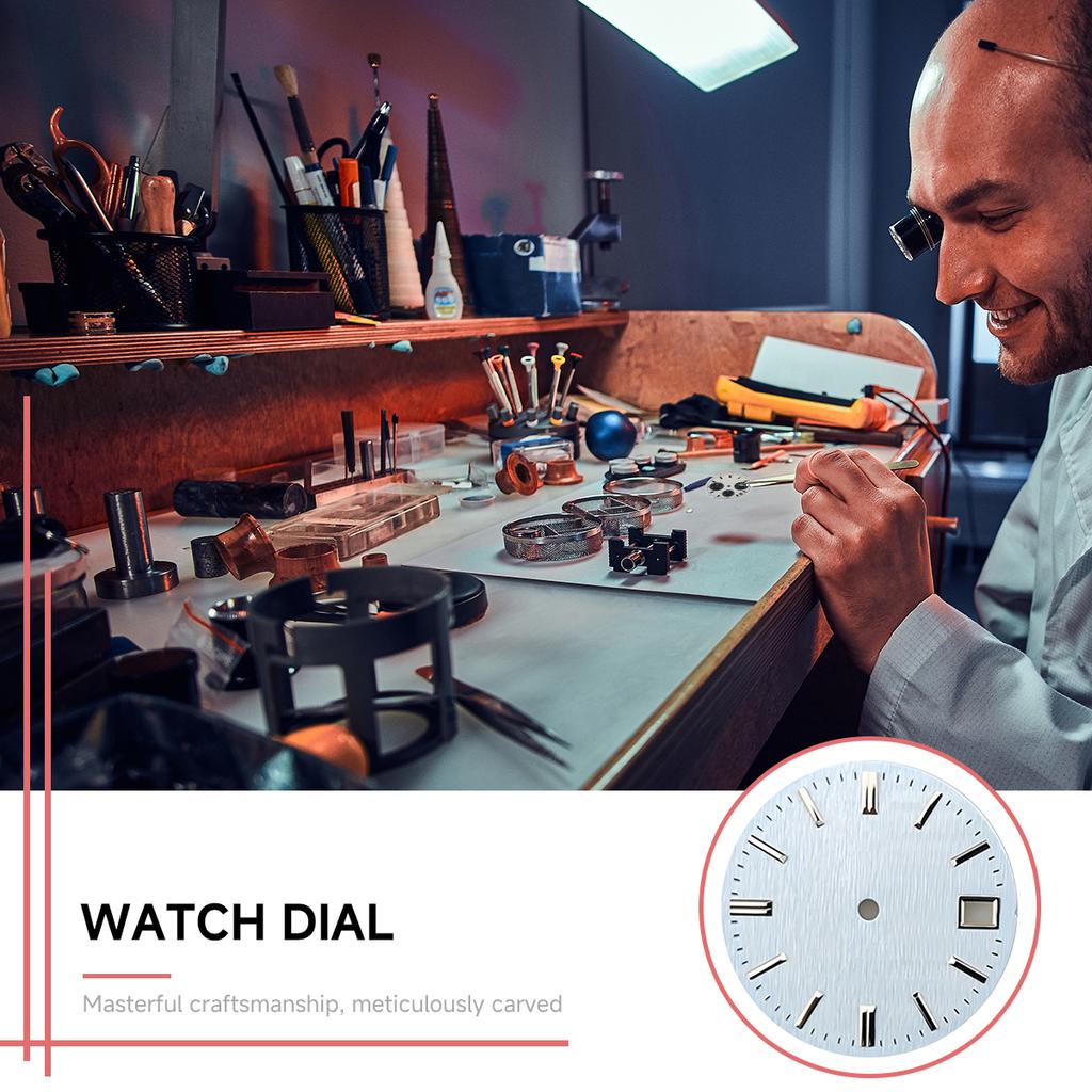 NH35 Zifferblatt 28,5 mm Zifferblatt Uhr S Zifferblatt grün Leuchtzifferblatt Geeignet für NH35 NH36 Uhrwerk Uhrenzubehör