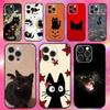 Black Cat Phone Case For iPhone 16,15,14,13,12,11,Pro,Max,Plus,X,XS,XR,SE,8,7,Mini,Soft Silicone Black Case
