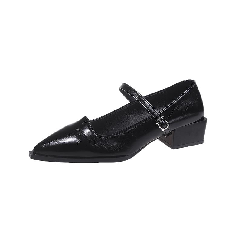 

Модные женские туфли на плоской подошве Весенние новые с острым носком с мелким вырезом на мягкой подошве Противоскользящие износостойкие одинарные туфли 39 чёрный