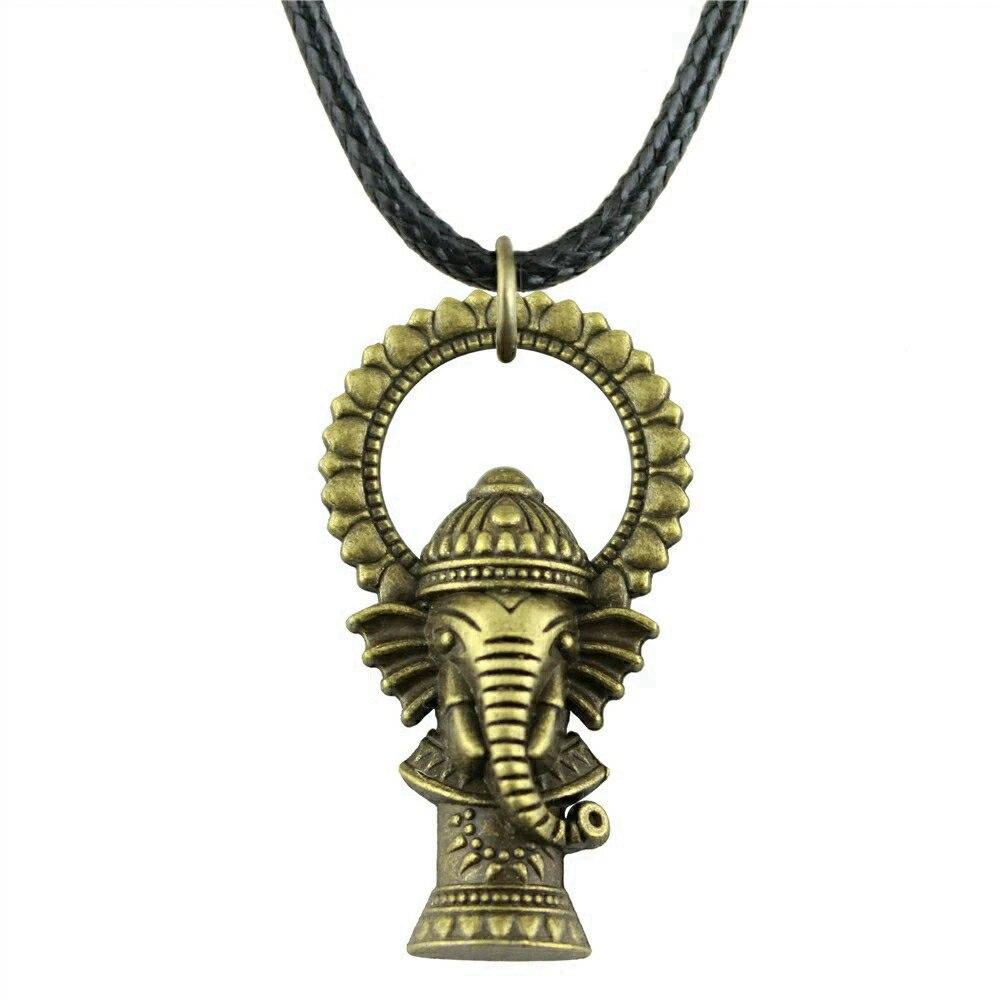 Buddhistischer Elefantengott-Halsketten-Paar-Anhänger, handgefertigter Schmuck für Männer, Kettenlänge 45 + 4 cm