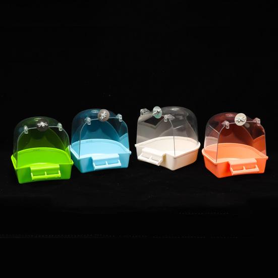Bird Bathtub Water Injection Hole Washing Dry Cleaning Plastic Thicken Parrot Bath Box Bird Supplies