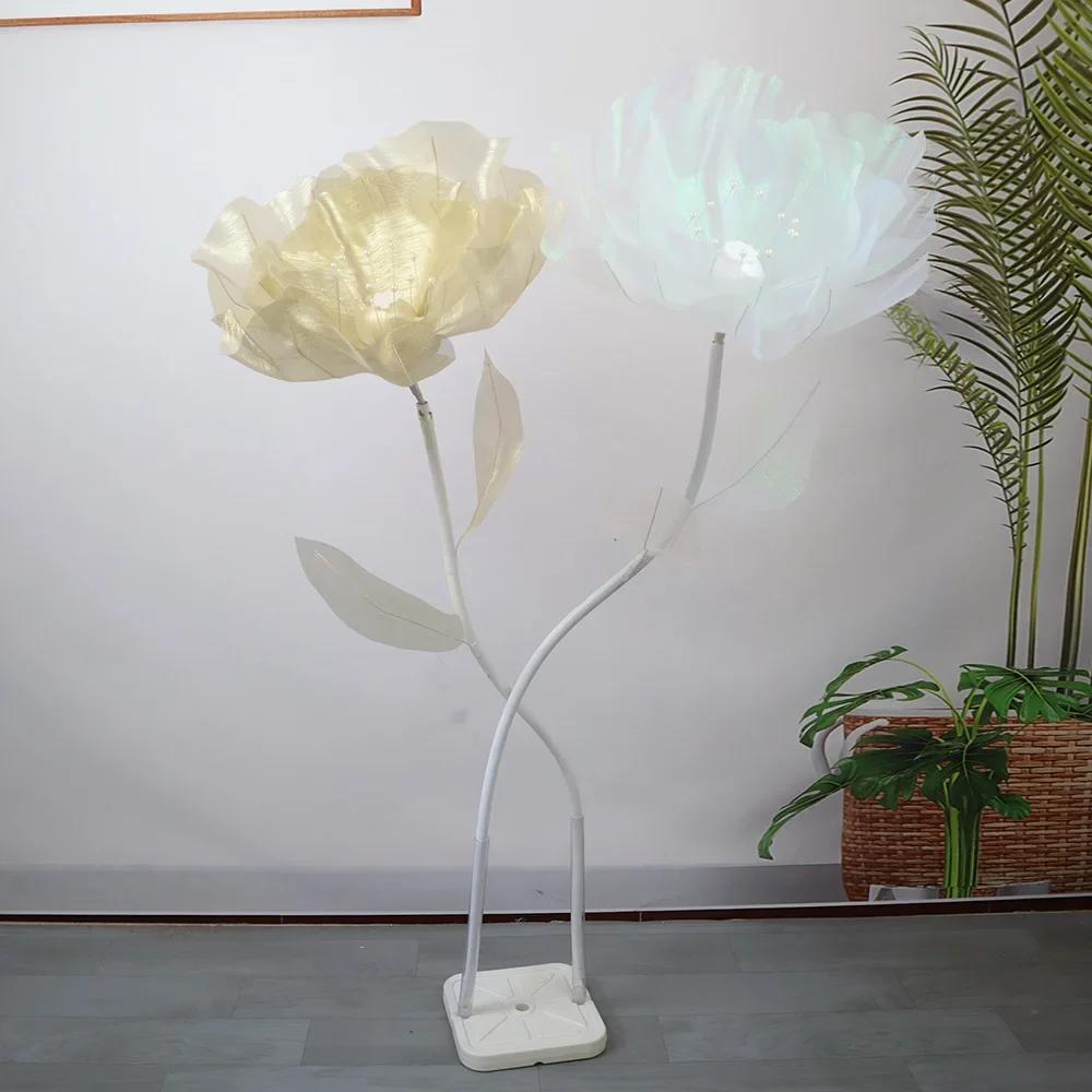 

Розкішний мусліновий гігантський штучний квітка Дисплей Маковий Квіткова Гілка Набір Весільна Дорога Ведуча Вулична Прикраса Набір Шовкових Квітів