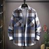 Spring and Autumn Korean Version of The Men's Plaid Shirt Long-sleeved Loose Youth Fashion Handsome Thickened Men's Shirt