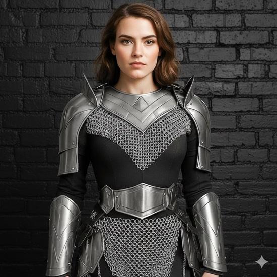 Women s Steel Medieval Armor Set  Cuirass, Chainmail, Knight Cosplay Costume