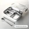 Leak-Proof Stainless Steel Lunch Box with 3 Compartments - Durable Easy-Clean Bento Container for Students & Office Workers