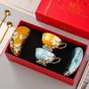 MeidQO Luxury Bone China Coffee Cup Set