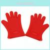 Röd silikonhandske för matlagning med giftfri och säker isolering**