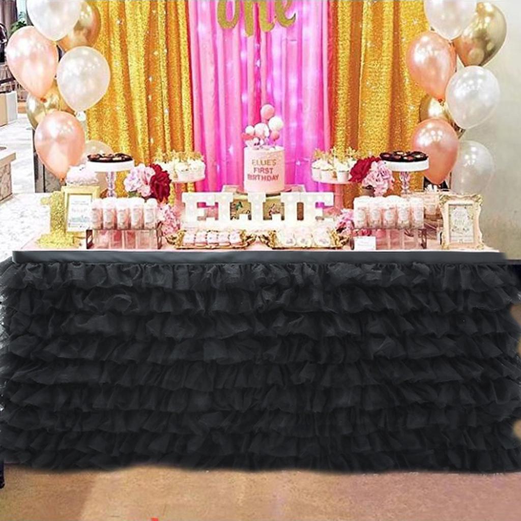 Birthday Party Tulle Table Skirt Tutu Tablecloth Tableware Baby Shower Birthday Party Decorations Wedding Home Table Supplies