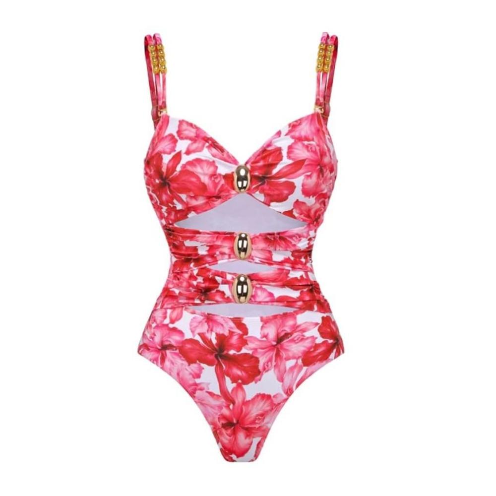 2025 High Quality One Piece Swimsuit Golden buck Printed Push Up Women Bikini Set Swimwear Slimming Bathing Suit Beach Wear