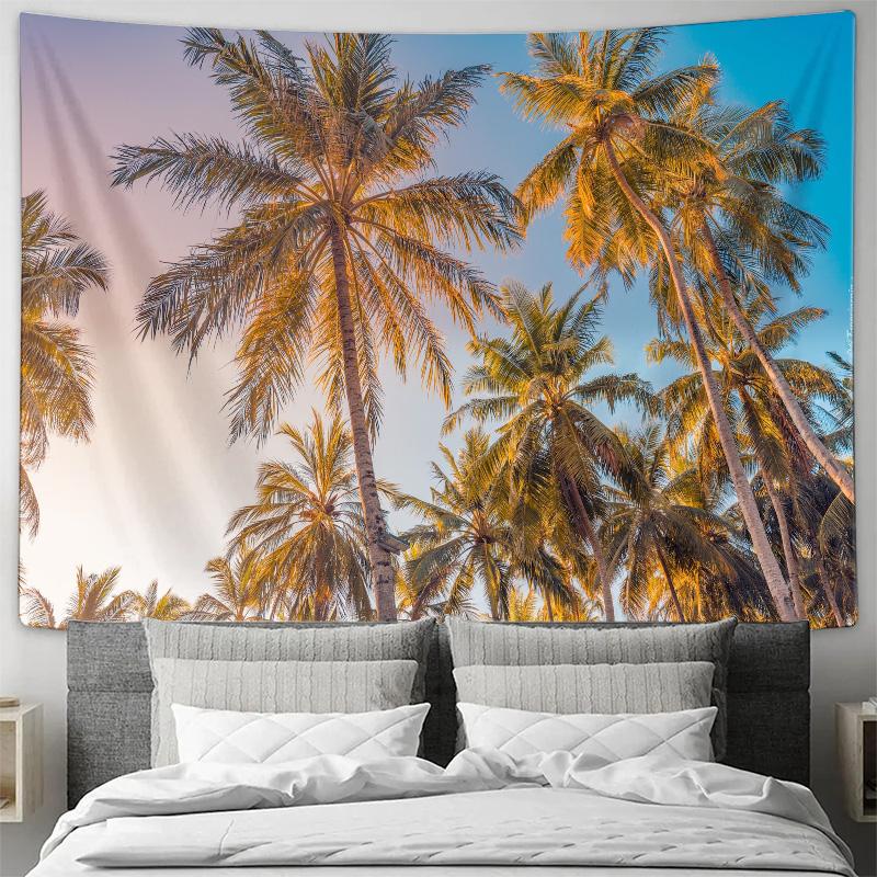 Tropical Palm Shadow Wall Tapestry Dappled Light Home Decor Hanging