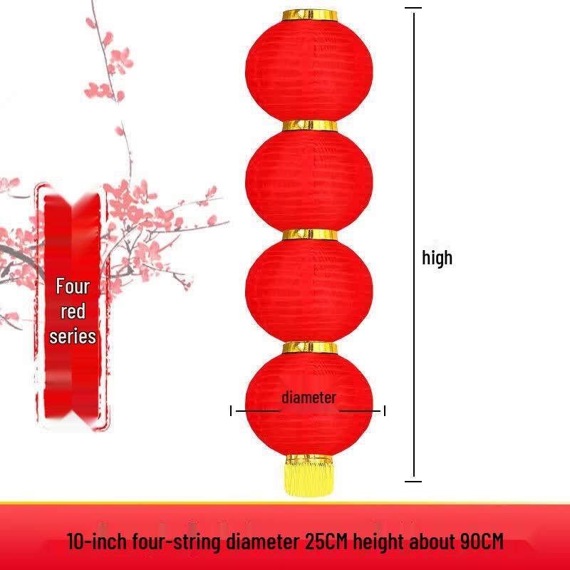 Foldable Red Lantern String for Festive Decorations