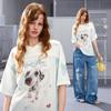 UNIFREE Animal Print V-neck T-shirt