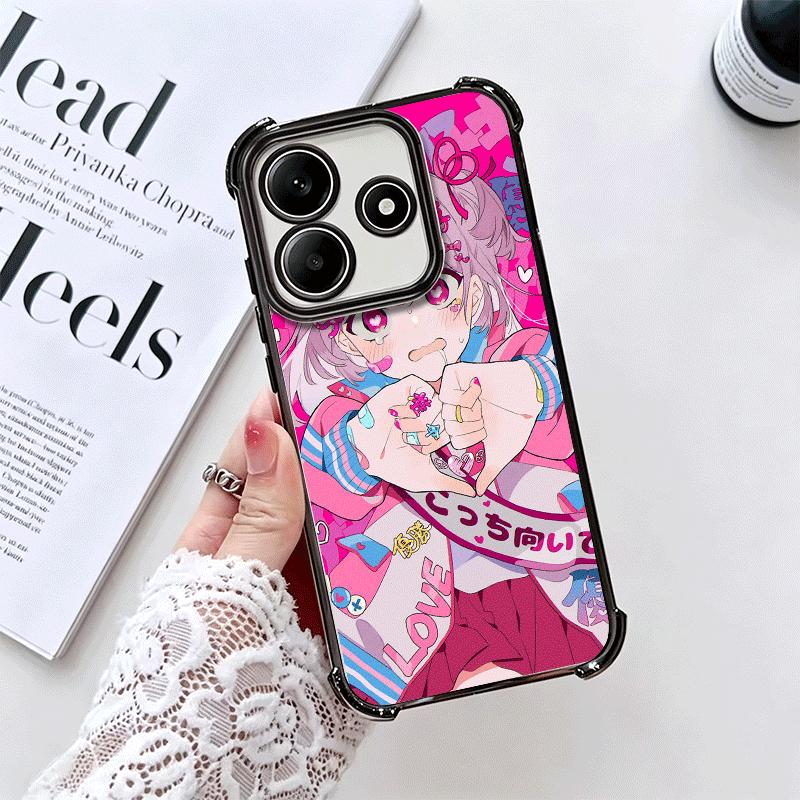 Anime Kwaii Mädchen Ins Stil Galvanisiert Handyhülle Für Xiaomi Redmi Note 14 15 Pro Plus 13 12 11 11S 11T 10 9S 9 5G Anti-Fall Airbag