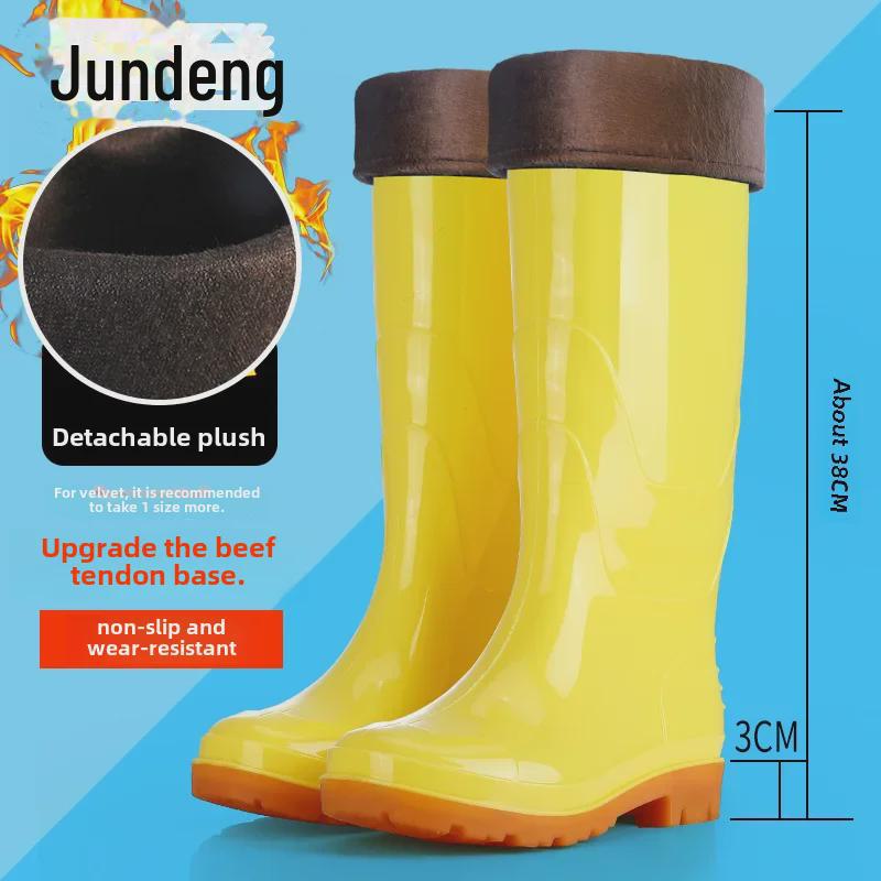 Yellow Food & Work Boots: Farm, Labor, Kitchen, Sanitation, Rain-Ready with Tendon Soles