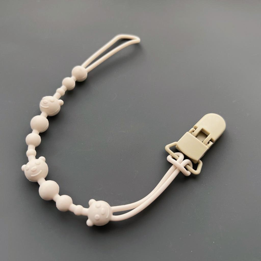Clip per Ciuccio in Silicone Rilassante per Bambini Cordino Morbido Flessibile per Ciuccio con Clip Anti-perdita Dentizione per Passeggino Giocattolo da Masticare per Neonato