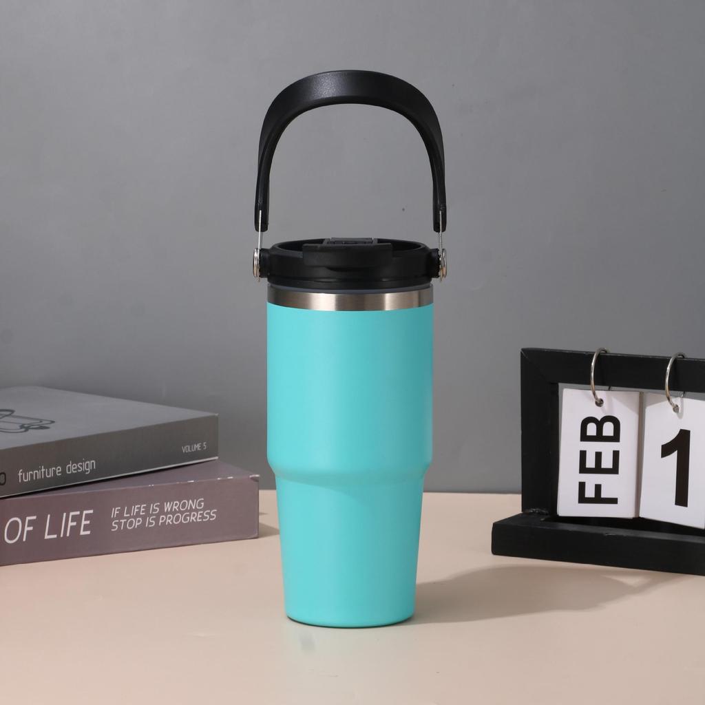 30oz Portable Insulated Stainless Steel Car Cup for Cold Storage