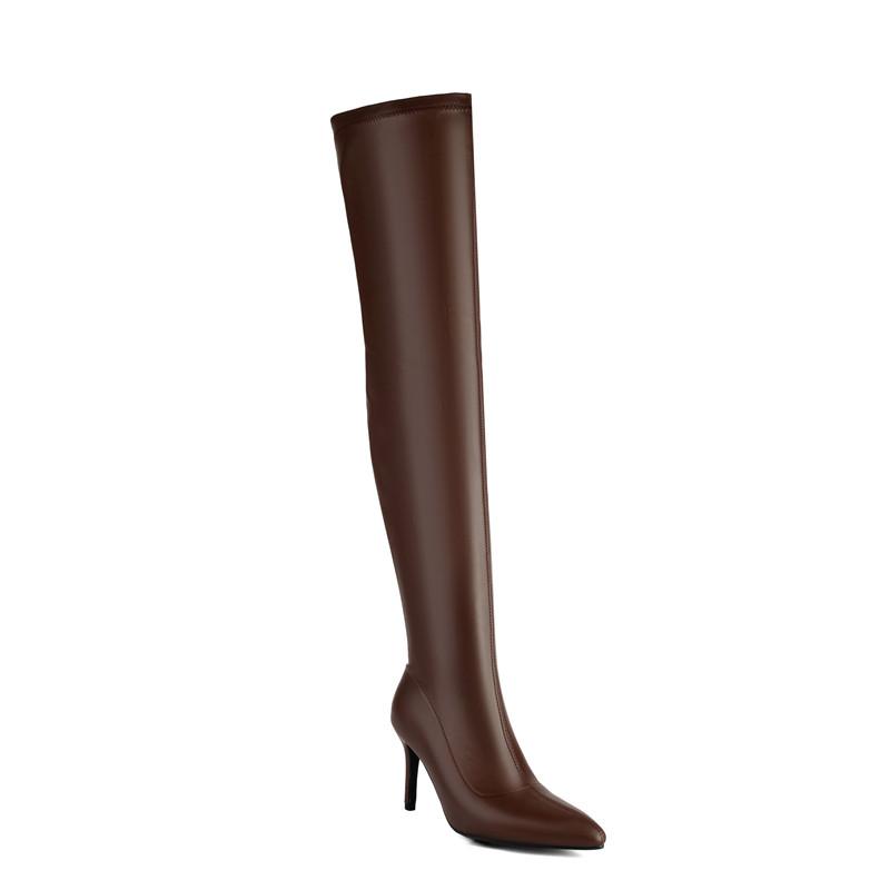 Women's High Heel Boots Autumn and Winter New Pointy Thin Heels Sexy Over the Knee Boots Large Size Women's Shoes