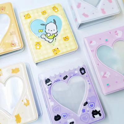 36 Karten Kpop Kartenbinder Namenskartenbuch Fotokartenhalter Niedliches Bären-Fotoalbum 3 Zoll Liebesherz Hohlbild-Aufbewahrungskoffer