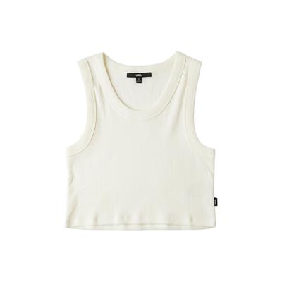 Solid Color Round Neck Comfortable Sleeveless Vest Women Tops Off-White VN000G3JFS8