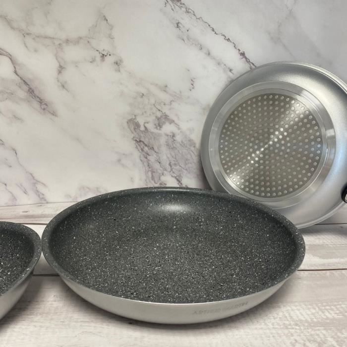 Set de poêles - Arthur Martin - AM130S - 20-24-28 cm - Poignée amovible - Antiadhésif