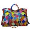 Kožená taška náhodná barva kostkovaná taška crossbody kabelka národního stylu