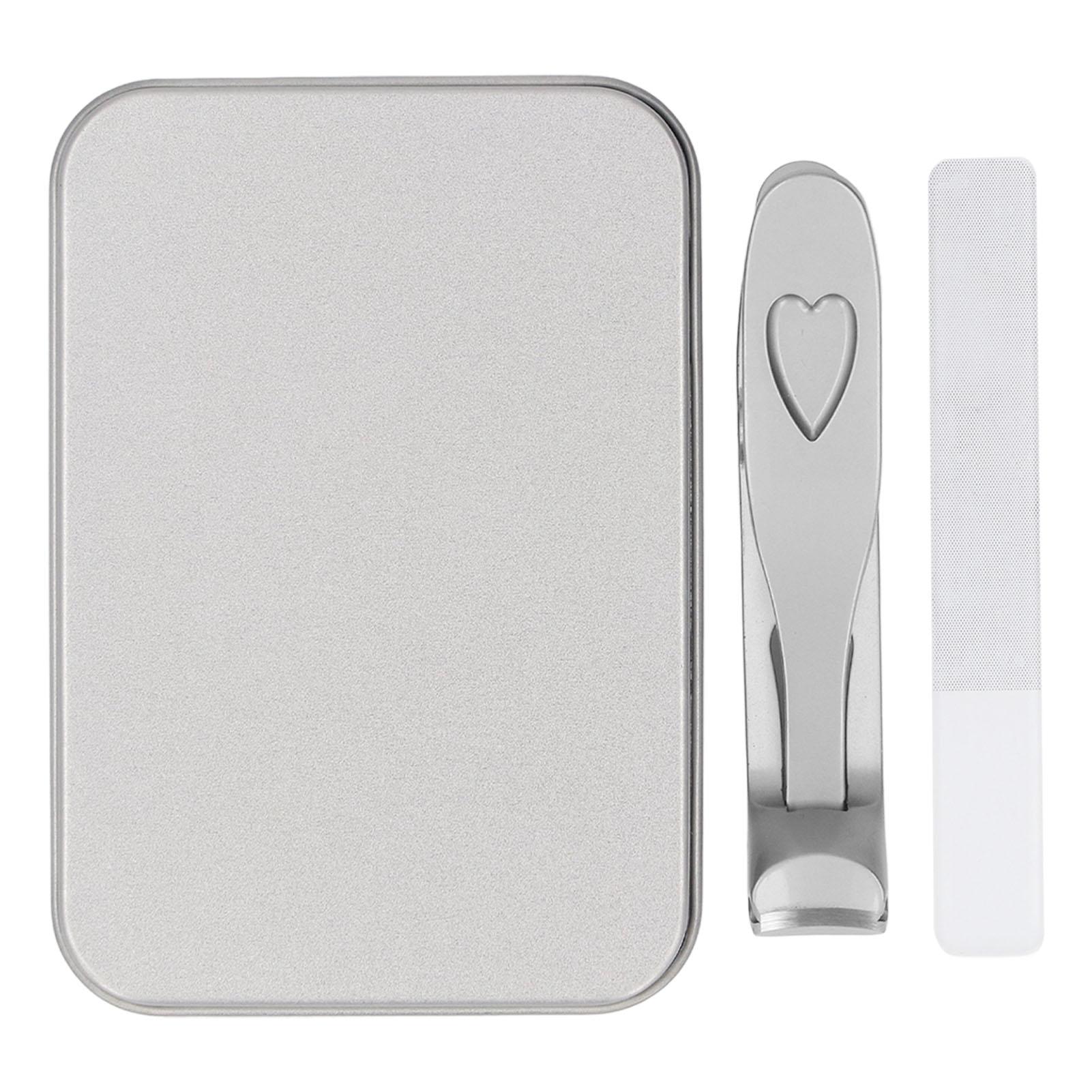 

Кусачки для ногтей с наклонной головкой, широко открывающиеся кусачки для ногтей, эргономичный триммер для ногтей на ногах с пилкой для ногтей Silver Set