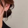 PONYKISS  Sterling Silver Zircon Knot Tassel Hoop Earrings for Women Trendy Geometric Fine  Minimalist Accessories